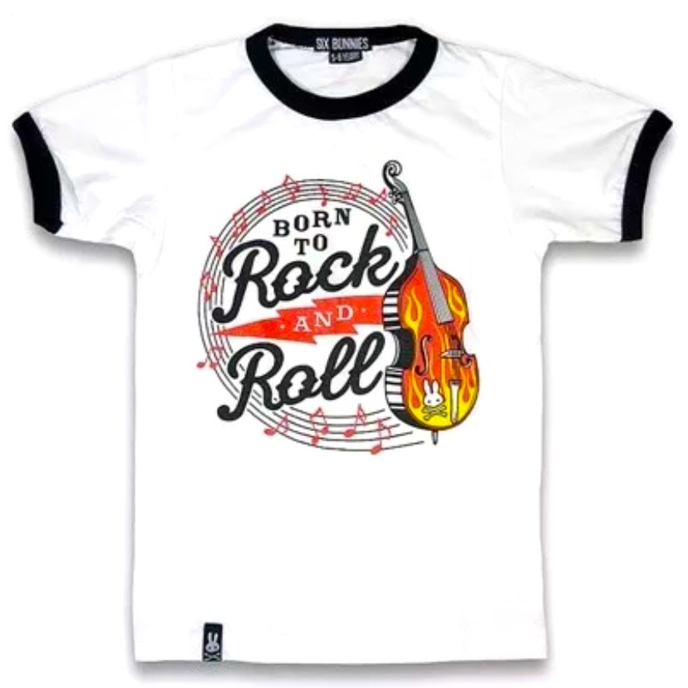 Born to Rock & Roll Kids Tee Music Bass Rockabilly Toddler Shirt Size: 2-3 Years